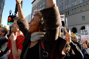 woman who was with Angela Davis at Occupy Oakland General Strike