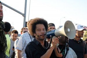 Boots Riley at Port of Oakland during Occupy Oakland General Strike on November 2 2011