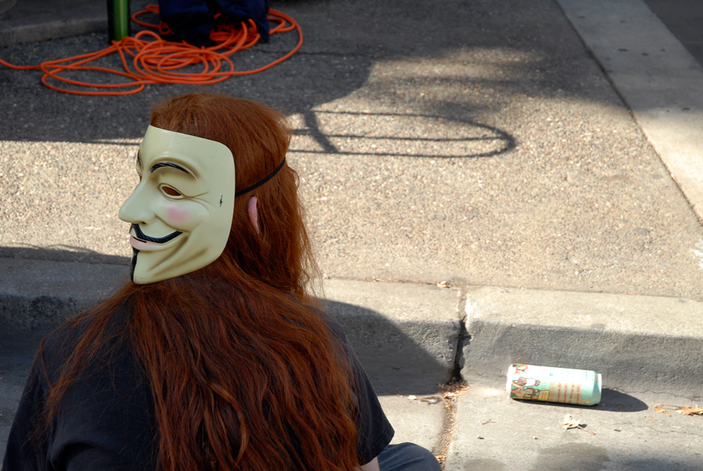 Anonymous Mask with Red Hair