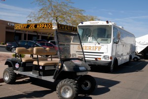 Sheriff Joe Arpaio golfcart and bus