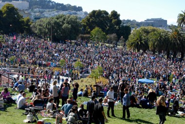 Dolores Park crowd at Dyke March